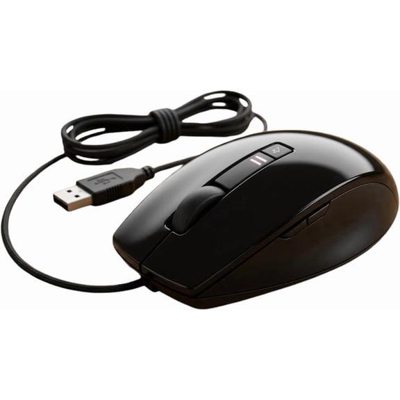 Dell V7623 Wired USB Optical Mouse, 6-Button 1600 DPI | Quiet Clicks, Fast Scrolling Wheel, Smooth Tracking, Compatible with PC & Mac, Plug and Play