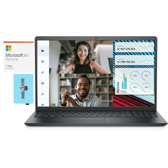 Dell VOSTRO Home/Business Laptop (Intel i7-1255U 10-Core, 15.6in 120 Hz Full HD (1920x1080), NVIDIA MX550, 8GB RAM, 512GB PCIe SSD, Wifi, Win 10 Home) with Microsoft 365 Personal , Dockztorm Hub