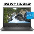 thumbnail image 1 of Dell Vostro 14 3000 3400 Business Laptop 14" FHD Anti-glare WVA Display 11th Gen Intel Quad-Core i5-1135G7 16GB DDR4 512GB SSD Intel Iris Xe Graphics Office365 HDMI WiFi Webcam Win10 Pro Black, 1 of 7