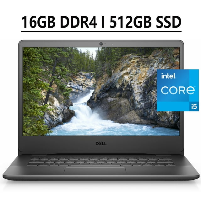 Dell Vostro 14 3000 3400 Business Laptop 14" FHD Anti-glare WVA Display 11th Gen Intel Quad-Core i5-1135G7 16GB DDR4 512GB SSD Intel Iris Xe Graphics Office365 HDMI WiFi Webcam Win10 Pro Black