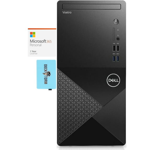 Dell Vostro 3888 Home/Business Desktop (Intel i5-10400 6-Core, Intel UHD 630, 16GB RAM, 256GB PCIe SSD + 1TB HDD (3.5), Wifi, USB 3.2, Win 11 Home) with Microsoft 365 Personal , Dockztorm Hub