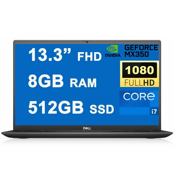 Dell Vostro 5000 5301 13 Lightweight Laptop 13.3" Full HD 11th Gen Intel Quad-Core i7-1165G7 8GB RAM 512GB SSD GeForce MX350 2GB Graphic Fingerprint Backlit Keyboard USB-C HDMI Win10 Dune