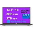 thumbnail image 1 of Dell Vostro 5000 5301 15 Business Laptop 13.3" FHD Display (300Nits) 11th Gen Intel Quad-Core i7-1165G7 8GB RAM 2TB SSD GeForce MX350 2GB Fingerprint Backlit USB-C HDMI Win10Pro Dune, 1 of 5