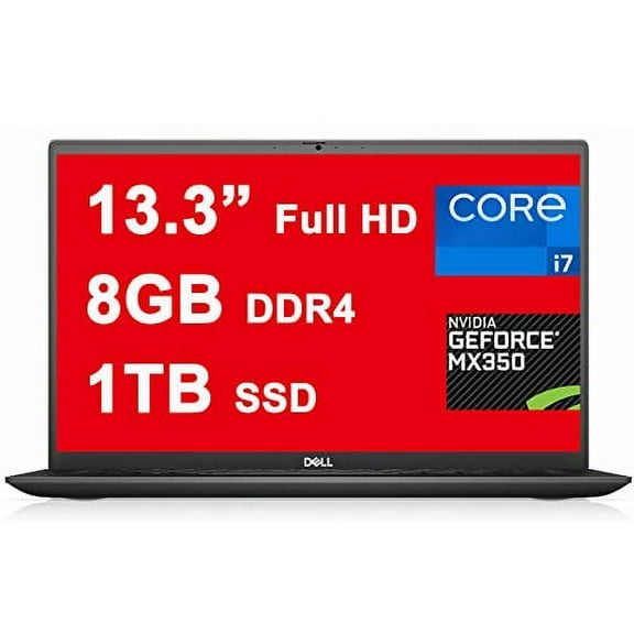 Dell Vostro 5000 5301 15 Laptop I 13.3 inch Full HD (300Nits) Anti-Glare I 11th Gen Intel 4-Core i7-1165G7 I 8GB DDR4 1TB SSD I GeForce MX350 2GB Graphic I Backlit Fingerprint USB-C HDMI Win10 Dune