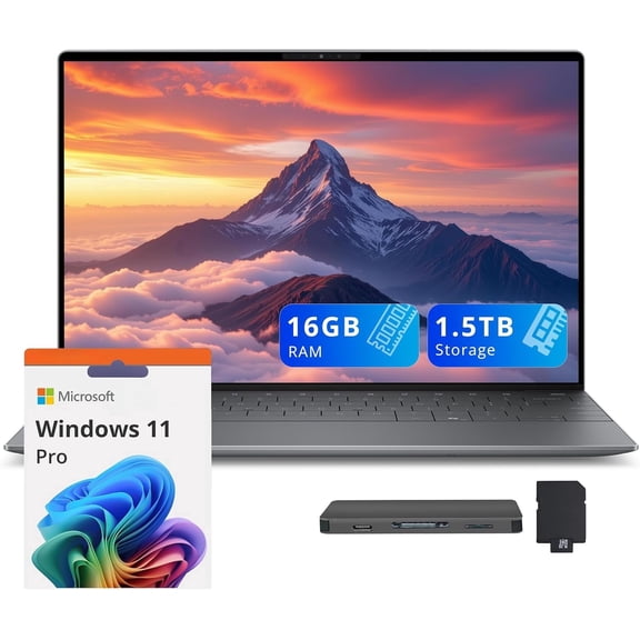Dell XPS 13.4" FHD+ Copilot+ PC Laptop, Intel Core Ultra 7 256V, 16GB RAM, 1.5TB Storage (512GB SSD+1TB Docking Station Set), Backlit Keyboard, Fingerprint Reader, FHD IR Webcam, Win11 Pro, Graphite