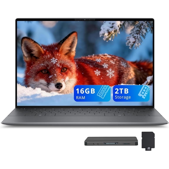 Dell XPS 13.4" FHD+ Copilot+ PC Laptop, Intel Core Ultra 256V, 16GB RAM, 2TB Storage (1TB SSD+1TB Docking Station Set), Backlit Keyboard, Fingerprint Reader, FHD+ IR Webcam, Win 11, Graphite