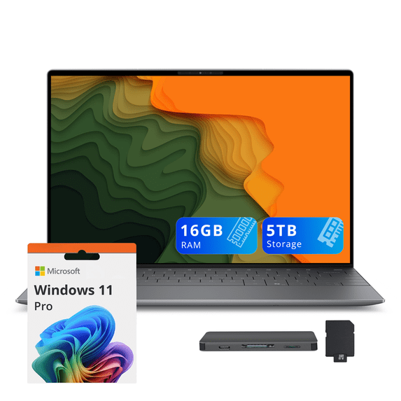 Dell XPS 13.4" Touch Laptop, Snapdragon X Elite X1E-80-100, 32GB RAM, 5TB Storage (4TB SSD+1TB Dock Station), Qualcomm Adreno Graphics, Backlit Keyboard, Fingerprint, WiFi 7, Win11 Pro, Graphite