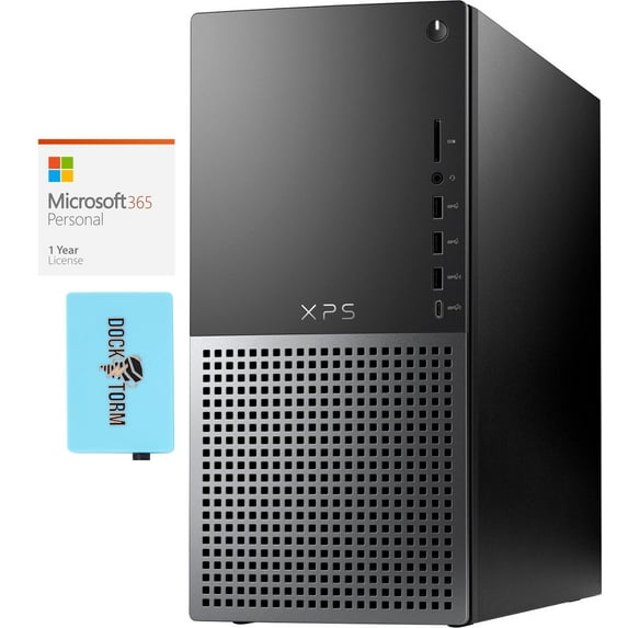 Dell XPS 8950 Home/Business Desktop (Intel i7-12700 12-Core, NVIDIA GTX 1650 SUPER, 16GB DDR5 4400MHz RAM, 8TB PCIe SSD, Wifi, USB 3.2, Win 11 Pro) with Microsoft 365 Personal , Dockztorm Hub