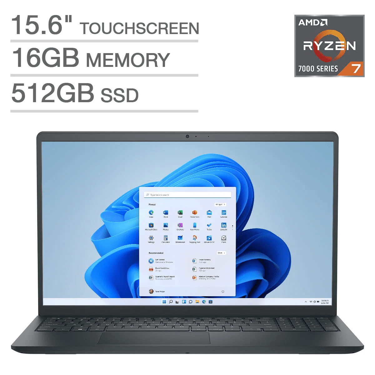 Dell Inspiron 15.6" Touchscreen Laptop - AMD Ryzen 7 7730U - FHD (1920 x 1080) - Windows 11