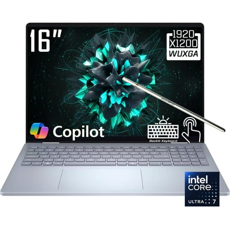 Dell 16 Plus 2-in-1 Laptop, 16" 1920 x 1200 Touchscreen, Core Ultra 7 256V(>i9-13900H), AI Copilot, Backlit Keyboard, 1080p Webcam, Wi-Fi 7, Windows 11 Home, Ice Blue(16GB DDR5 RAM | 1TB SSD)