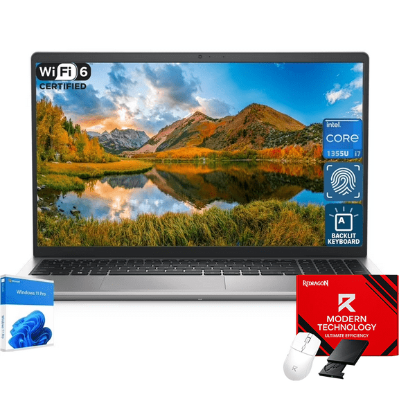 Dell 15.6-Inch Business & Student Laptop - Intel Core i7-1355U, 16GB RAM, 1TB SSD, 15.6" FHD 120Hz, Backlit KB, Fingerprint Reader, Windows 11 Pro