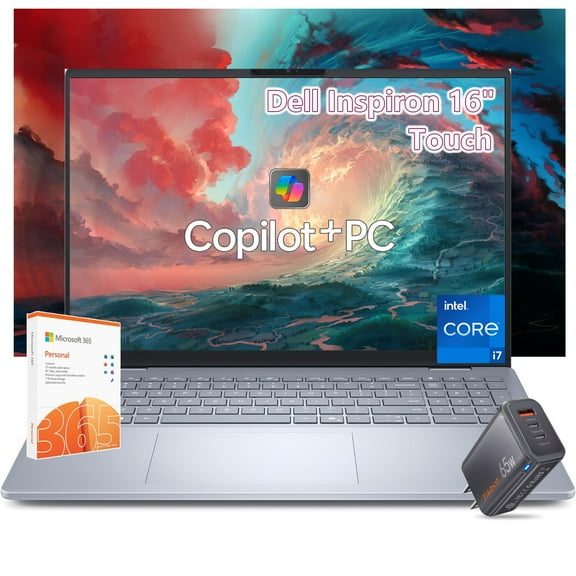 Dell inspiron 16 Touchscreen Laptop - Intel Core 7 150U Beat i7-1355U -16inch FHD+ -Windows 11 Pro -32GB RAM -1TB SSD -Backlit Keyboard -PC Portatil Plus Laptop Work Business College -2025 Copilot