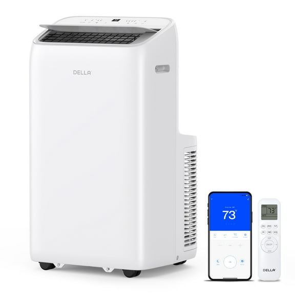 Della 14000 BTU 450 Sq Ft Portable Air Conditioner, White