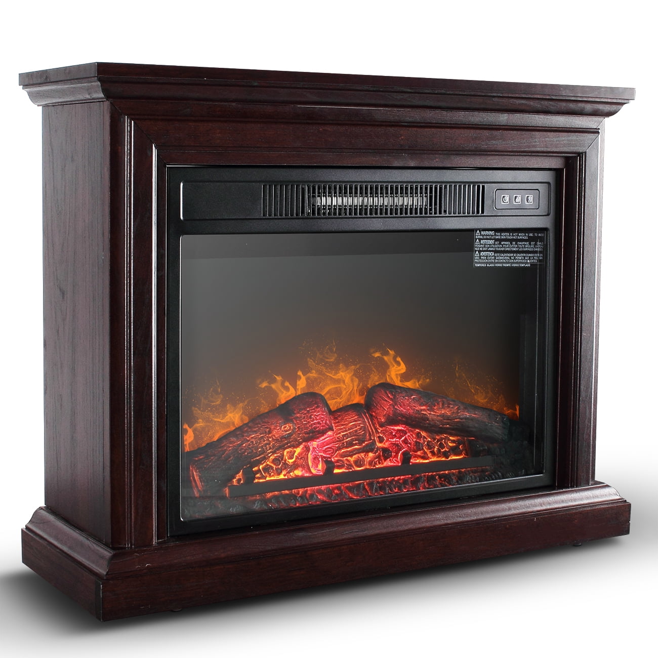Della 1400W Deluxe Infrared Quartz Fireplace Heater Indoor Flame Wood Log  Caster w/ Remote Control, Oak - Walmart.com