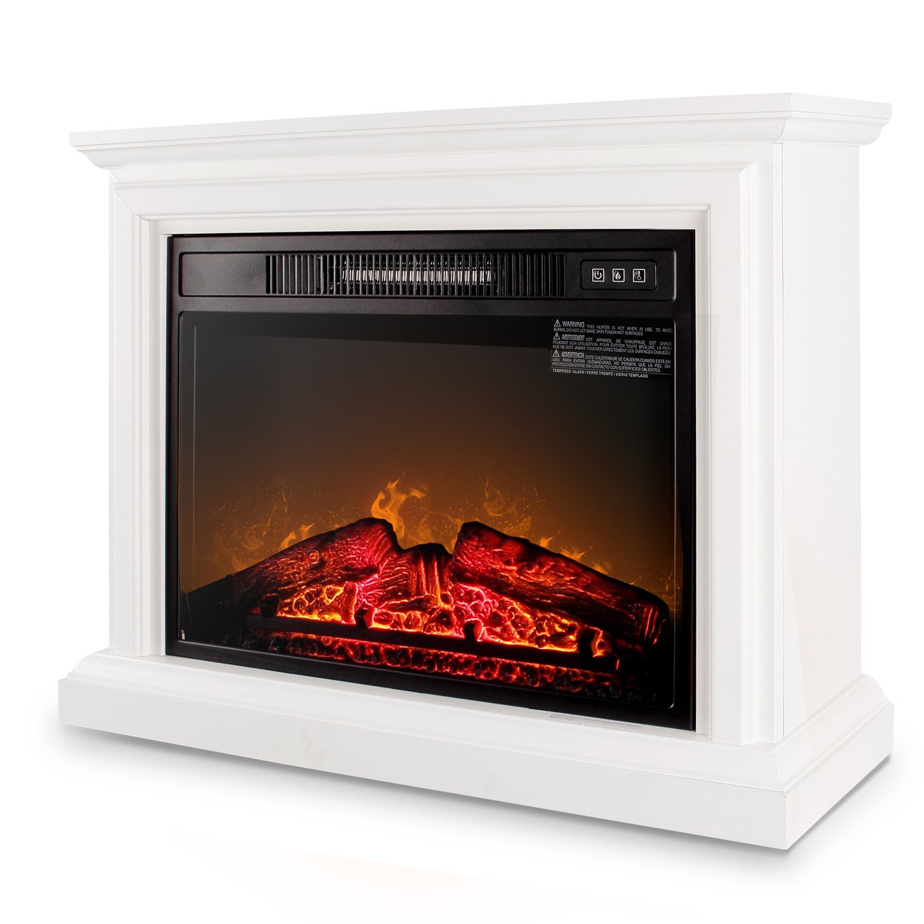 Della 1400W Infrared Quartz Deluxe Insert Fireplace Heater Adjustable Flame  Mantel Caster Wheel w/ Remote Control - Walmart.com