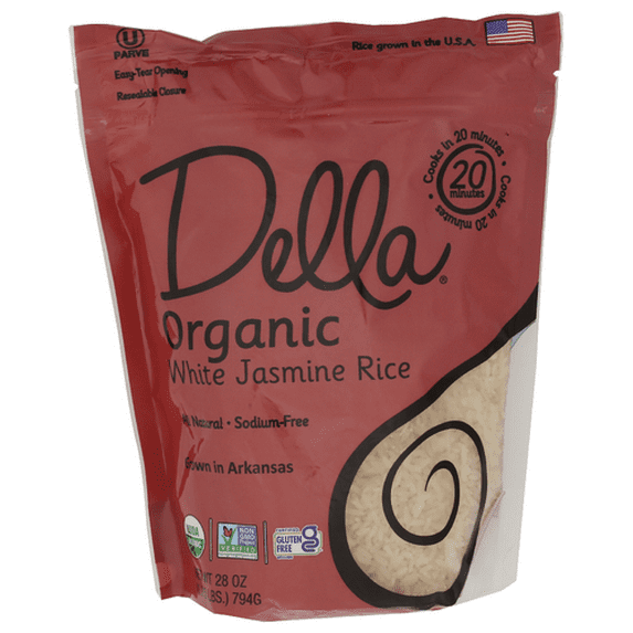 Della Gourmet Jasmine White Organic Rice 28 oz (Pack of 6)