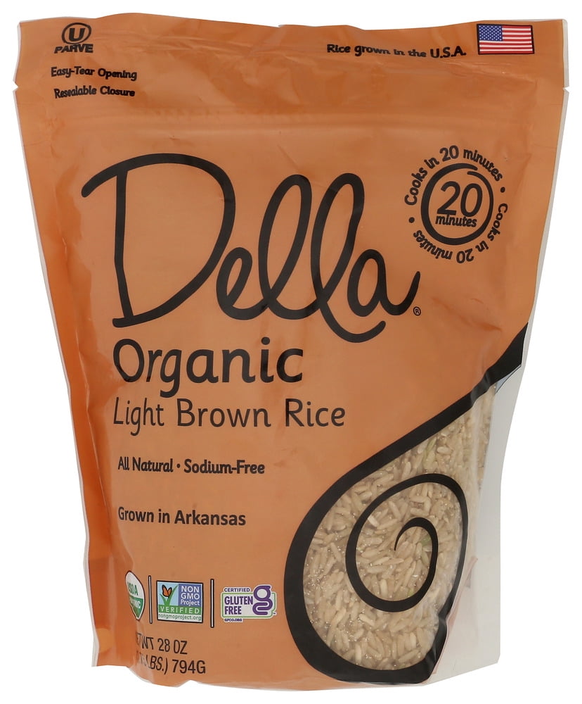 Della Gourmet Organic Brown Long Grain Rice 28 oz (Pack of 6) - Walmart.com