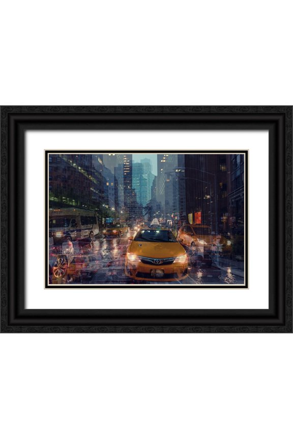 Della Latta, Massimo 24x17 Black Ornate Wood Framed with Double Matting Museum Art Print Titled - NYC 4