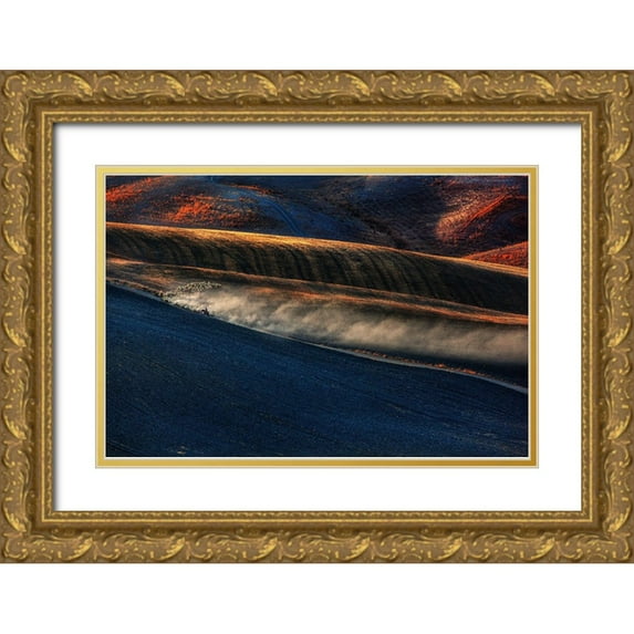 Della Latta, Massimo 24x17 Gold Ornate Wood Framed with Double Matting Museum Art Print Titled - Il Gregge 2