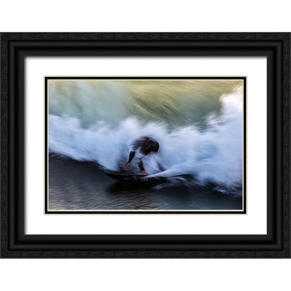 Della Latta, Massimo 32x23 Black Ornate Wood Framed with Double Matting Museum Art Print Titled - In The Wave