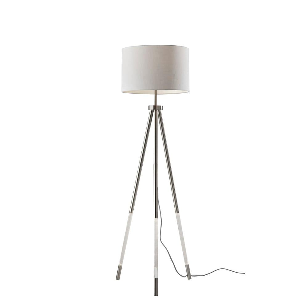 White Tripod Floor Lamp with LED Nightlight