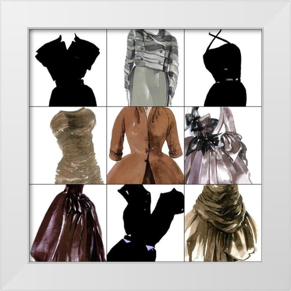 Della-Piana, Elissa 12x12 White Modern Wood Framed Museum Art Print Titled - Fashion 9-Patch