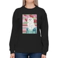 thumbnail image 1 of Della Rose Maltese Sweatshirt Women -Carolee Vitaletti Designs, Female Small, 1 of 4