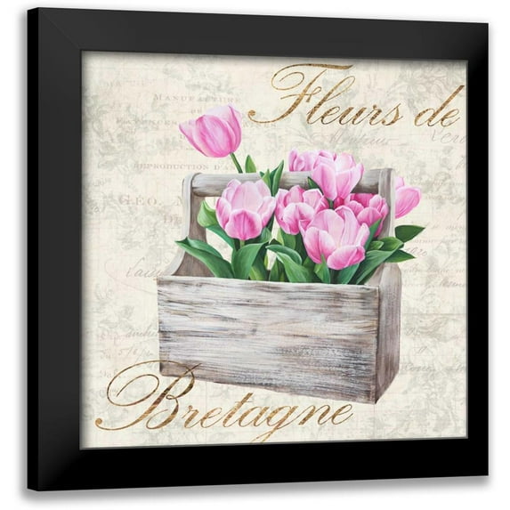 Dellal, Remy 12x12 Black Modern Framed Museum Art Print Titled - Fleurs de Bretagne