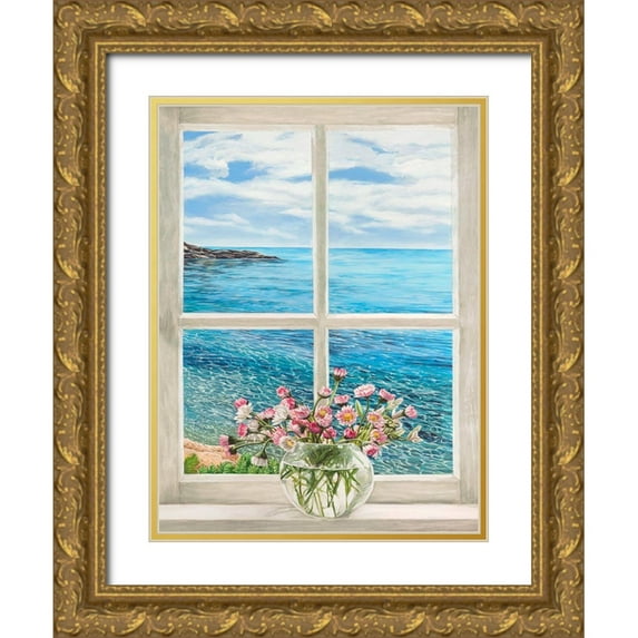 Dellal, Remy 15x18 Gold Ornate Wood Framed with Double Matting Museum Art Print Titled - Baie mediterraneenne II