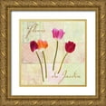 thumbnail image 1 of Dellal, Remy 20x20 Gold Ornate Wood Framed with Double Matting Museum Art Print Titled - Fleurs du Jardin, 1 of 4