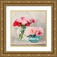 thumbnail image 1 of Dellal, Remy 20x20 Gold Ornate Wood Framed with Double Matting Museum Art Print Titled - Fleurs et Vases Blanc I, 1 of 4