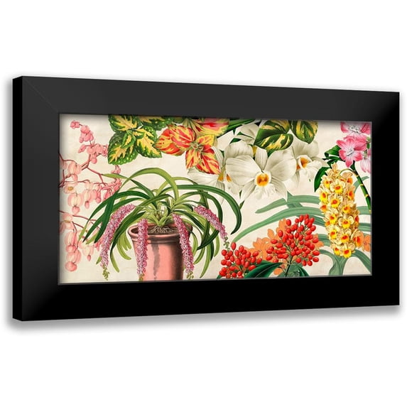 Dellal, Remy 24x14 Black Modern Framed Museum Art Print Titled - Panneau Botanique IV