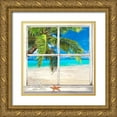 thumbnail image 1 of Dellal, Remy 26x26 Gold Ornate Wood Framed with Double Matting Museum Art Print Titled - Horizon tropical l, 1 of 4