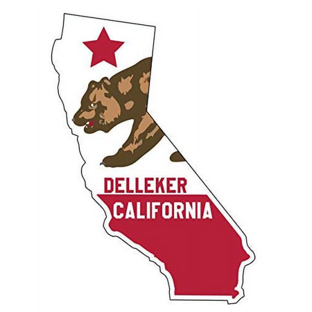 Delleker California 4 Inch State Shape Vinyl Decal Sticker
