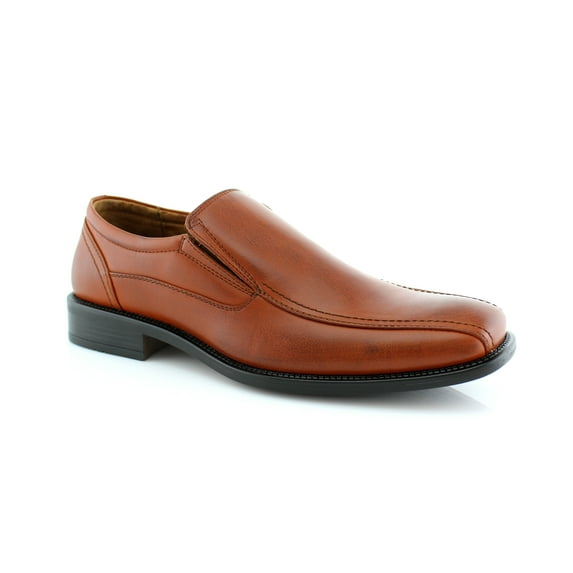 Delli Aldo Eddie M18528PL Brown Men's Slip-on Leather Lining Traditional Design With Dual Elastic Panels Dress Shoes For Everyday Wear