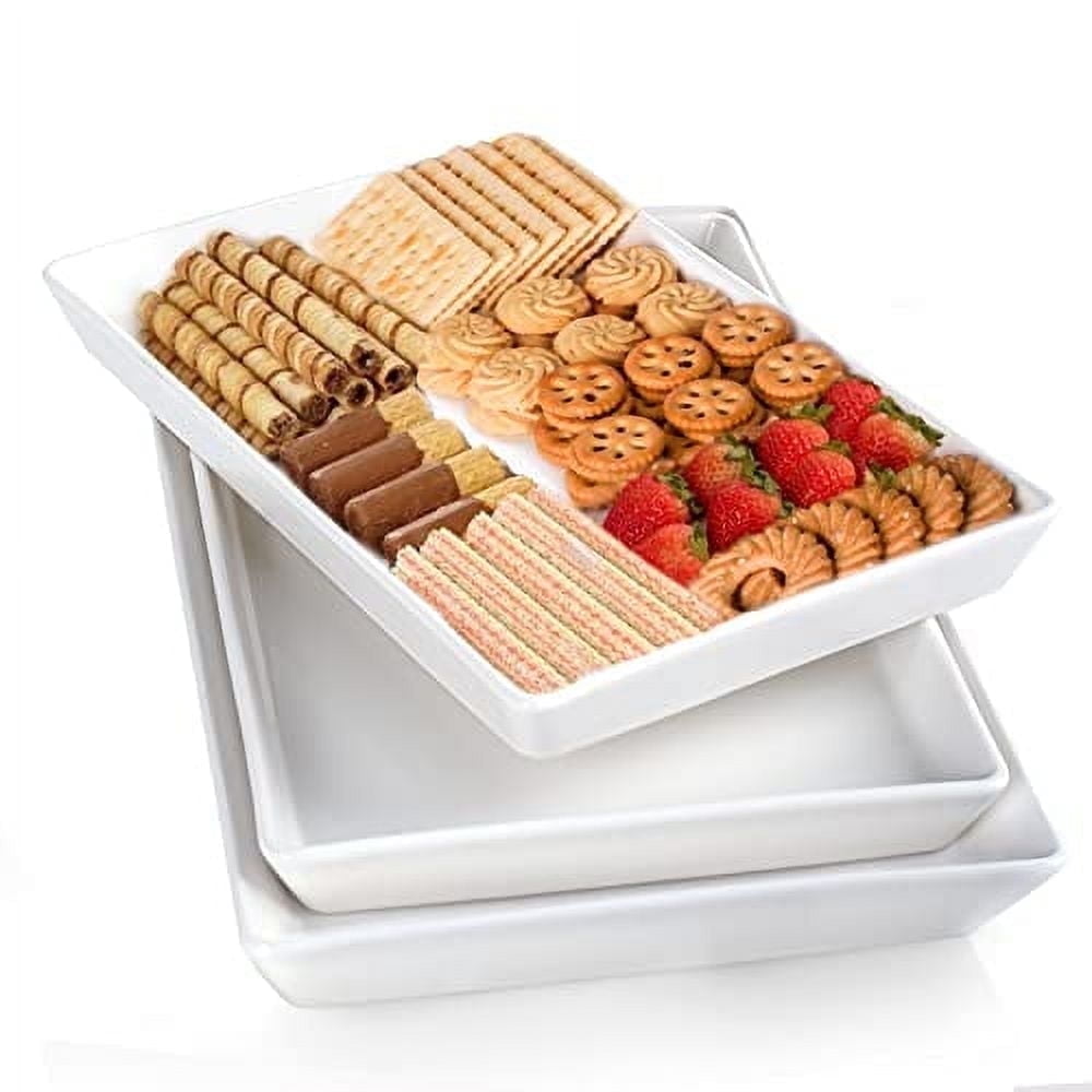 Delling Large Serving Platter, 16/14/12 in Ceramic Trays for Serving Food, Set of 3