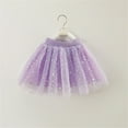 thumbnail image 1 of Delliss 1-8 Years Girls Glitter Purple Skirt Girls Cute Dressy Party Mesh Ruffle Skirt, 1 of 9