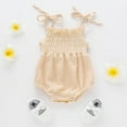 thumbnail image 1 of Delliss Cute Rompers for Baby Girls Trendy Newborn Baby Toddler Girls Jumpsuit Double-layer Cotton Crepe Lace-up One-piece Romper Clothes Trendy, 1 of 8