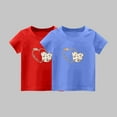thumbnail image 1 of Delliss 2PC Children's Short sleeved Love Butterfly Printed Children's Short sleeved Short T-shirts Summer Thin Top Summer short sleeved Tops 1-14 Years, 1 of 3