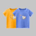 thumbnail image 1 of Delliss 2PC Children's Short sleeved Love Butterfly Printed Children's Short sleeved Short T-shirts Summer Thin Top Summer short sleeved Tops 1-14 Years, 1 of 3