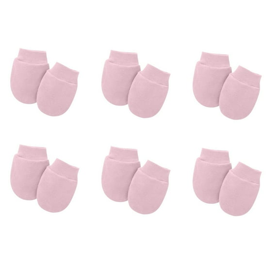 Delliss 6 Pairs Newborn Baby Mittens Cotton Comfy Soft No Scratch Gloves Unisex 0-12 Months