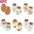 thumbnail image 1 of Delliss 6 Pairs Newborn Baby Trendy Casual Mittens Cotton Comfy Soft No Scratch Gloves For Boys Girls 0-12 Months, 1 of 3