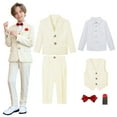 thumbnail image 1 of Delliss 6 Piece Boys Suit for Kids Tuxedo Wedding Formal Suit Set Boy Formal Suits Tuxedo Suits Formal Jacket,Pants,Shirt,Vest,Bow Tie,Pocket Towel, 1 of 9
