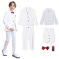 thumbnail image 1 of Delliss 6 Piece Boys Suit for Kids Tuxedo Wedding Formal Suit Set Boy Formal Suits Tuxedo Suits Formal Jacket,Pants,Shirt,Vest,Bow Tie,Pocket Towel, 1 of 9