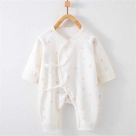 Delliss Baby Boy Girl Long Sleeve Romper Jumpsuit Cotton Bodysuit Unisex Printing Bodysuit Pajamas Romper Outfits