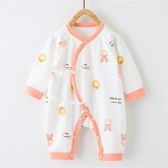 Delliss Baby Boy Girl Long Sleeve Romper Jumpsuit Cotton Bodysuit Unisex Printing Bodysuit Pajamas Romper Outfits