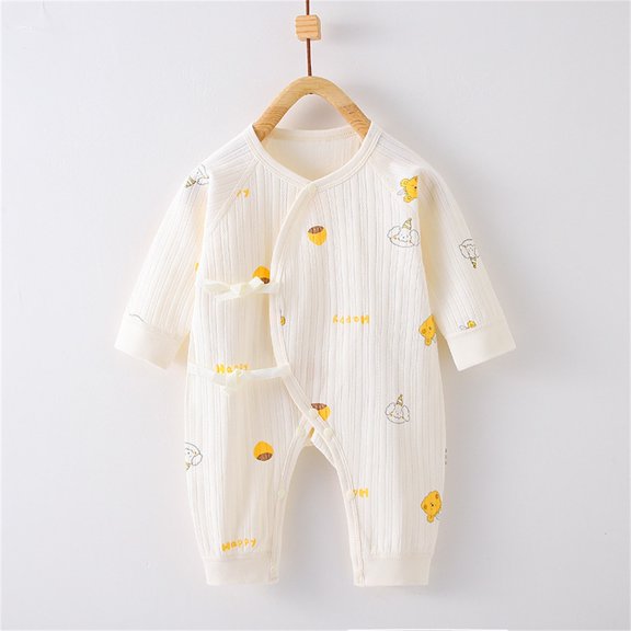 Delliss Baby Boy Girl Long Sleeve Romper Jumpsuit Cotton Bodysuit Unisex Printing Bodysuit Pajamas Romper Outfits