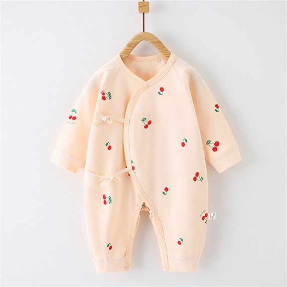 Delliss Baby Boy Girl Long Sleeve Romper Jumpsuit Cotton Bodysuit Unisex Printing Bodysuit Pajamas Romper Outfits