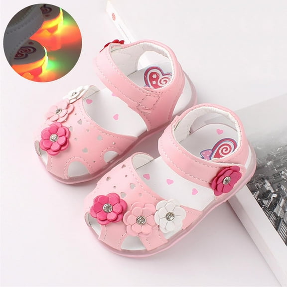 Delliss Baby Boys Girls Squeaky Sandals Summer Closed-Toe Breathable Anti-Slip Rubber Sole Toddler First Walkers Shoes