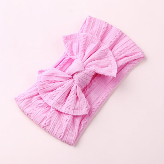 Delliss Baby Cotton Soft Headband 1-3 Years Wide Turban Headwraps with Hair Bow for Baby Girls Infants Newborn